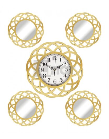 Fugorato klok & spiegelset gold