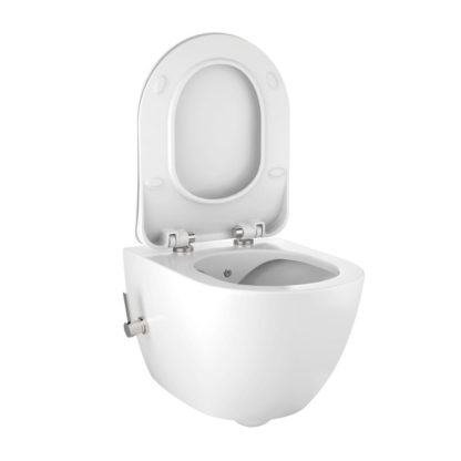 Creavit Rim-Off Ophang WC + Bril met Bidet Warm/Koud water - Mat Wit - Afbeelding 2