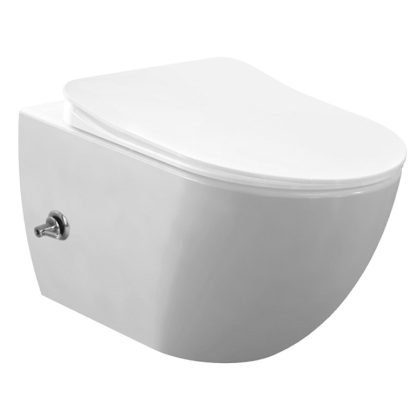 Creavit Rim-Off Ophang WC + Bril met Bidet Warm/Koud water - Mat Wit