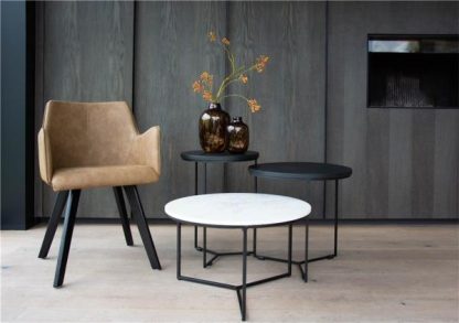 Salontafel Primo 70 Marmer Wit / Zwart - Afbeelding 3